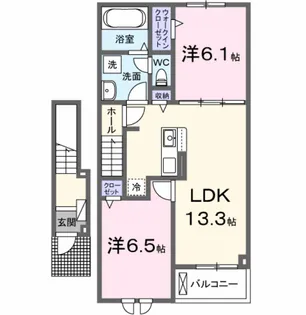 ブリッサ B【2階】の間取り