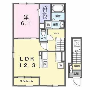 ウエスト.ゲート Ⅰ【2階】の間取り