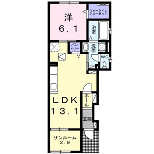 ヴィア ラッテア【1階】の間取り