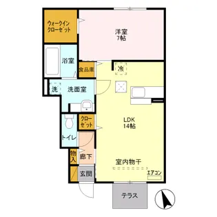 ブレシア カツラ【1階】の間取り