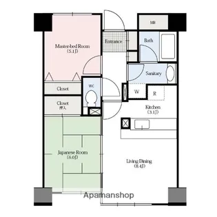 ツインシティヴェール高崎【5階】の間取り