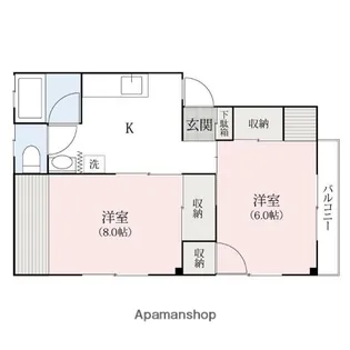 ヨーデルハイツ【1階】の間取り