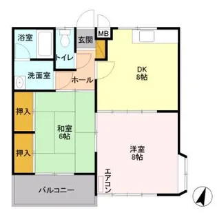 ハイツハツミA【1階】の間取り