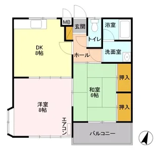 ハイツハツミA【1階】の間取り