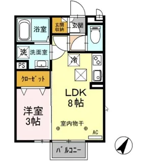 ヴィラフォレスタ B【1階】の間取り