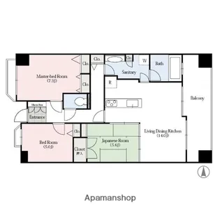 アパガーデンパレス高崎【9階】の間取り