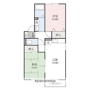 ハイツ薬師【1階】の間取り