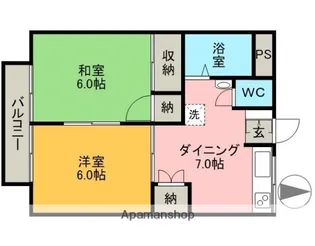 パールハイツⅠ【2階】の間取り