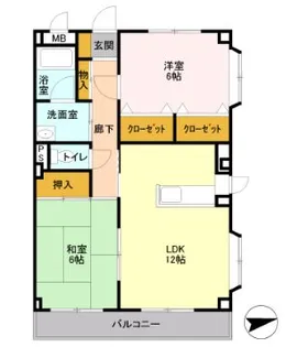 ハツミマンションB【3階】の間取り