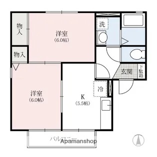 ラ・ポワール【1階】の間取り