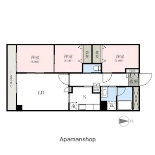 三恵レジデンスⅠ【4階】の間取り