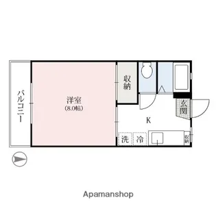 アミューズ飯塚【1階】の間取り