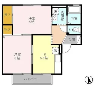 フローラハイツ A【2階】の間取り