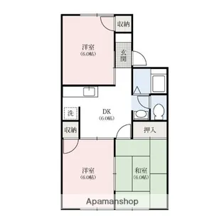 ハイツしずかB【2階】の間取り