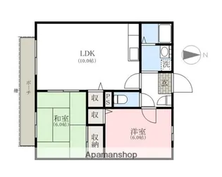 サニーコートB【1階】の間取り