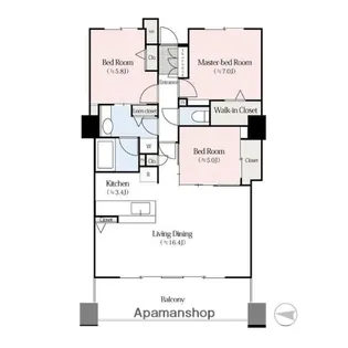 セレストタワー高崎【12階】の間取り