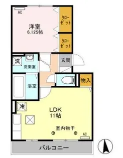 レーブ中泉【1階】の間取り