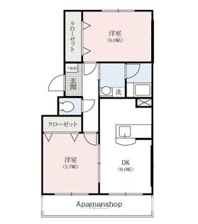 2DKの間取り画像