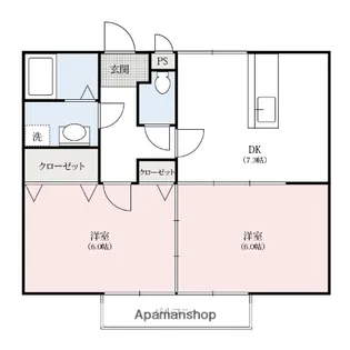 シティーハイツカーネーション【2階】の間取り