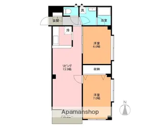 サンライズマンション並榎【1階】の間取り