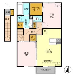 カーサ・コンフォルト【2階】の間取り