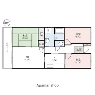 ライジングサン【4階】の間取り
