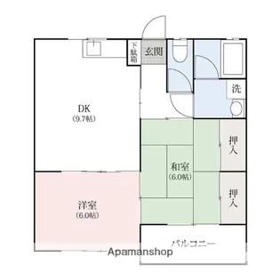 ヴィレッジ清水【1階】の間取り