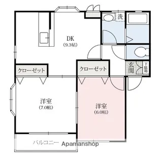 スカイブルー【1階】の間取り
