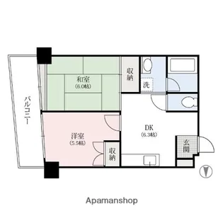 フラワーマンション【3階】の間取り