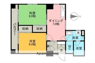 フラワーマンション【6階】の間取り