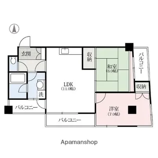 フラワーマンション【4階】の間取り