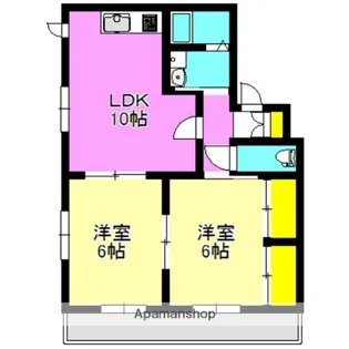 群馬県高崎市下中居町【マンション】の間取り