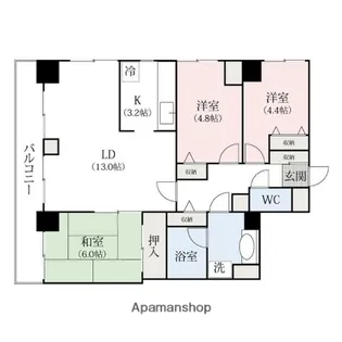 鞘町シティハウス【12階】の間取り