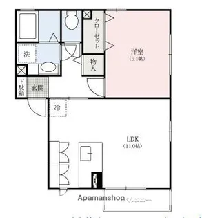 群馬県高崎市貝沢町【アパート】の間取り