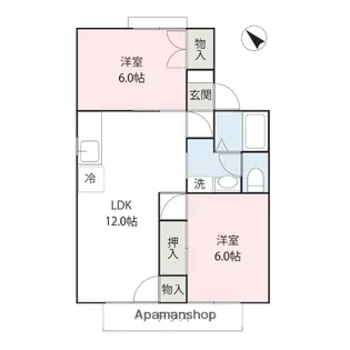 サンフラワー梅山A【1階】の間取り