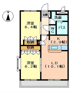 モデルナ江木【2階】の間取り