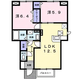 ウエストヴィレッジ【1階】の間取り