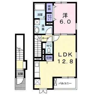 アパートメントこころ【2階】の間取り