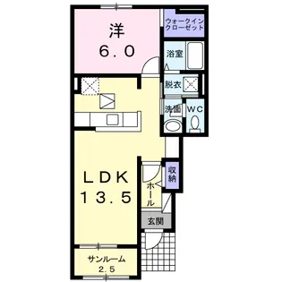 ライフシティ スカイ【102号室】の間取り