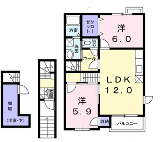 パイン ヴィレッジA【2階】の間取り