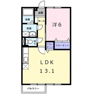 飛鳥ハイツΑ【1階】の間取り
