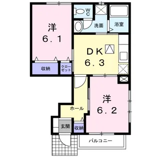 コスモスA【1階】の間取り