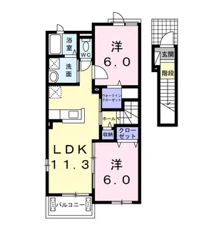 リトル ウッズⅠ【2階】の間取り