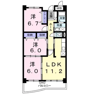 サンフィールド【1階】の間取り