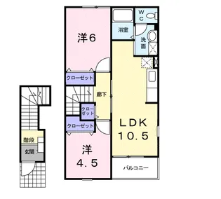 ハーモニーA【2階】の間取り