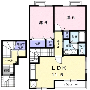 リヴィエールB【2階】の間取り