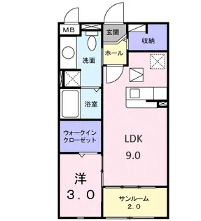 グレイスタウンC【1階】の間取り