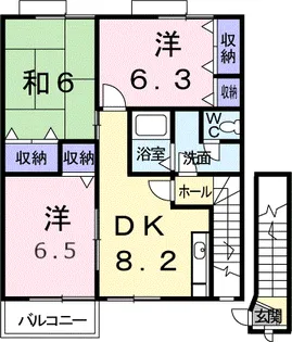 ソレイユ スクエアーA【2階】の間取り