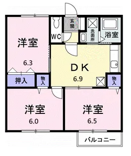 ツインヒルズ A【2階】の間取り