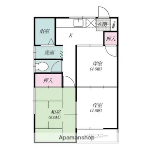 下栗須ハイツA【1階】の間取り